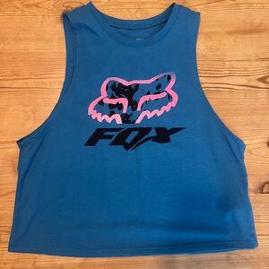 Women’s Fox Racing Blue Tank Crop Top Size XS